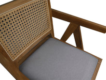 Charger l&#39;image dans la galerie, Dining Chair Natural/Dark Grey-Teak/Fabric