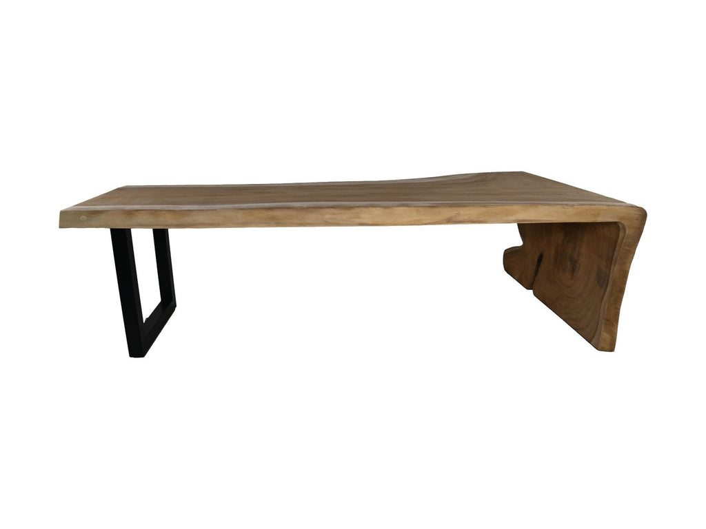 Dining Table 1 U Leg-320x76-127x78-Natural/Black-Munggur/Metal