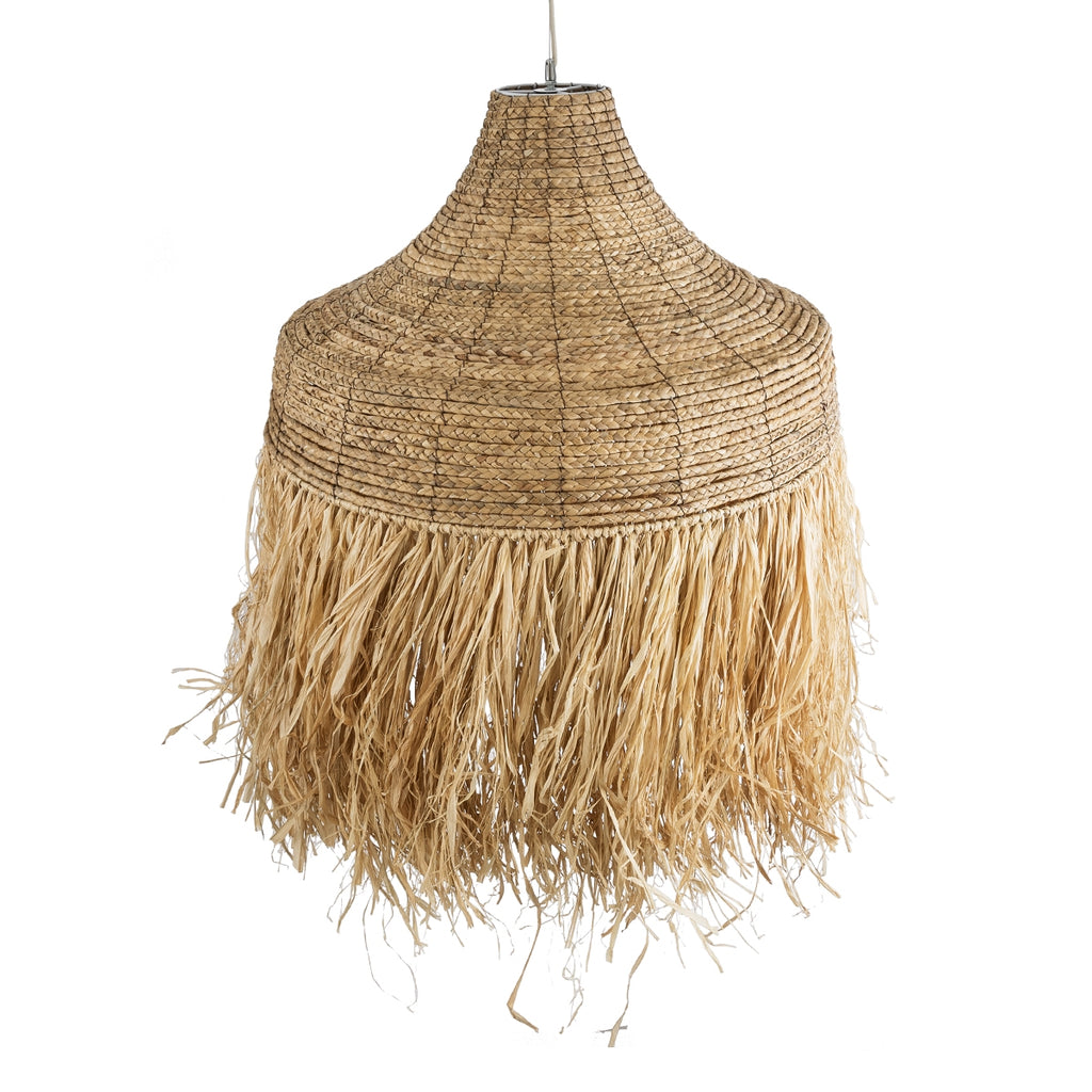 Boho raffia natural suspension light