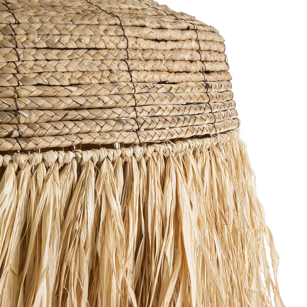 Boho raffia natural suspension light