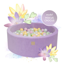 Load image into Gallery viewer, Baby Foam Round Ball Pit 90x30cm with 250 Balls 7cm Certified, Velvet, Violet, Model Hocus Crocus