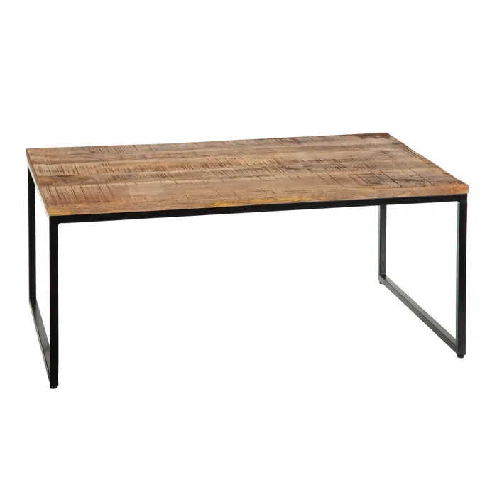 S/2 NATURAL-BLACK COFFEE TABLE 80 X 60 X 40 CM