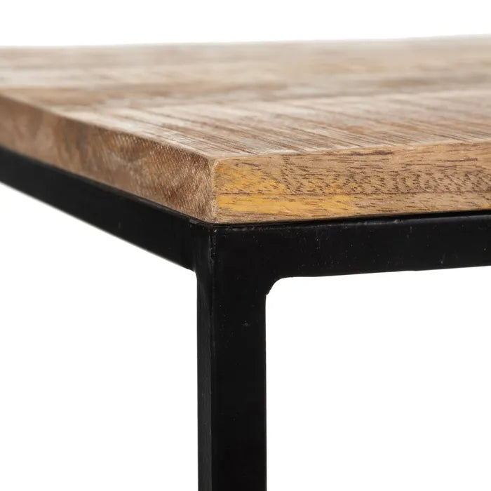 S/2 NATURAL-BLACK COFFEE TABLE 80 X 60 X 40 CM