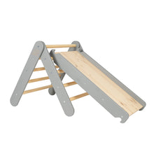 Cargar imagen en el visor de la galería, Ladder 60x61cm, Slide-Climbing wall 2in1, Children&#39;s set, Wooden, Grey