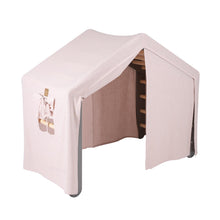 Carica l&#39;immagine nel visualizzatore di Gallery, Climbing Ladder Large House 112x61x94 cm Indoor Traingle with Tent. Wood, Linen, Viscose, A Pink House, Gray ladder