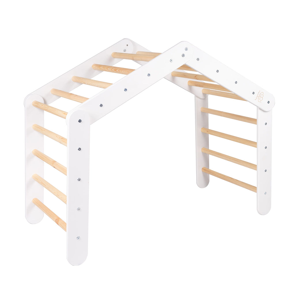 Wooden Large Pikler 112x61x94 for Children Climbing Triangle for Kids, White