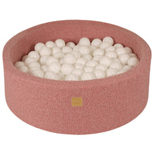 Load image into Gallery viewer, Baby Foam Round Ball Pit 90x30cm with 200 Balls 7cm Certified, Boucle, Pink:White