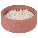 Baby Foam Round Ball Pit 90x30cm with 200 Balls 7cm Certified, Boucle, Pink:White