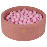 Baby Foam Round Ball Pit 90x30cm with 200 Balls 7cm Certified, Boucle, Pink:Pastel pink