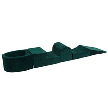 Cargar imagen en el visor de la galería, Foam Playset with Small Ball Pit Playground for Children, Velvet, Dark Green without Balls