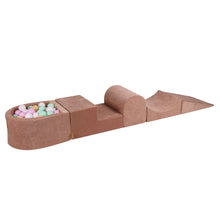 Carica l&#39;immagine nel visualizzatore di Gallery, Foam Playset with Small Ball Pit Playground for Children with 100 Balls Certified, Velvet, Beige: Pastel Pink/Mint/White/Beige