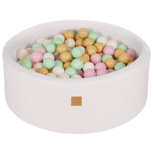 Load image into Gallery viewer, Baby Foam Round Ball Pit 90x30cm with 200 Balls 7cm Certified, Boucle, White: Pastel pink/Mint/White/Beige