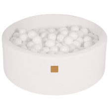 Load image into Gallery viewer, Baby Foam Round Ball Pit 90x30cm with 200 Balls 7cm Certified, Boucle, White: White