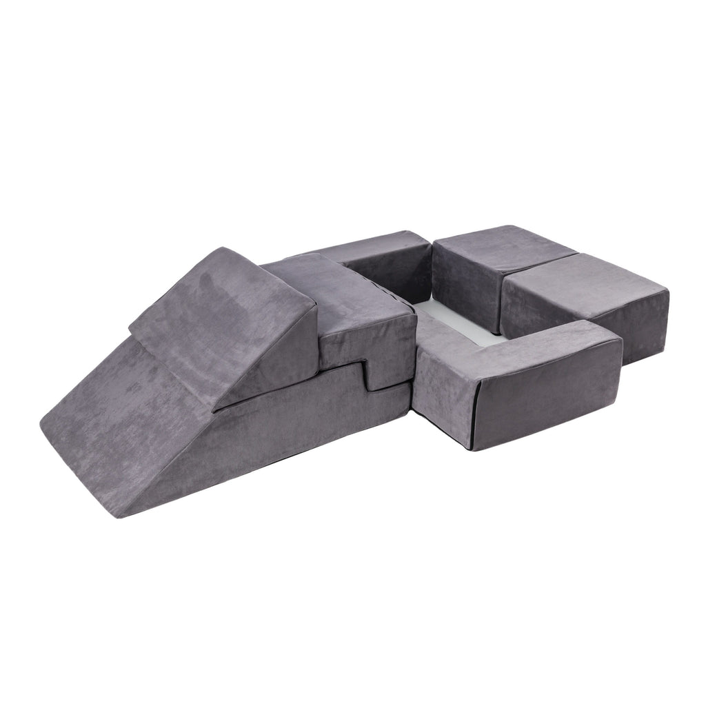 Velvet Bricks Set - Multifunctional Playground for Children Gray