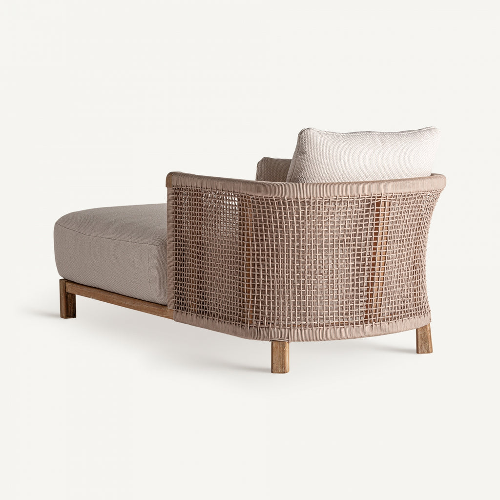 TEAK ROPE CHAISE LONGUE