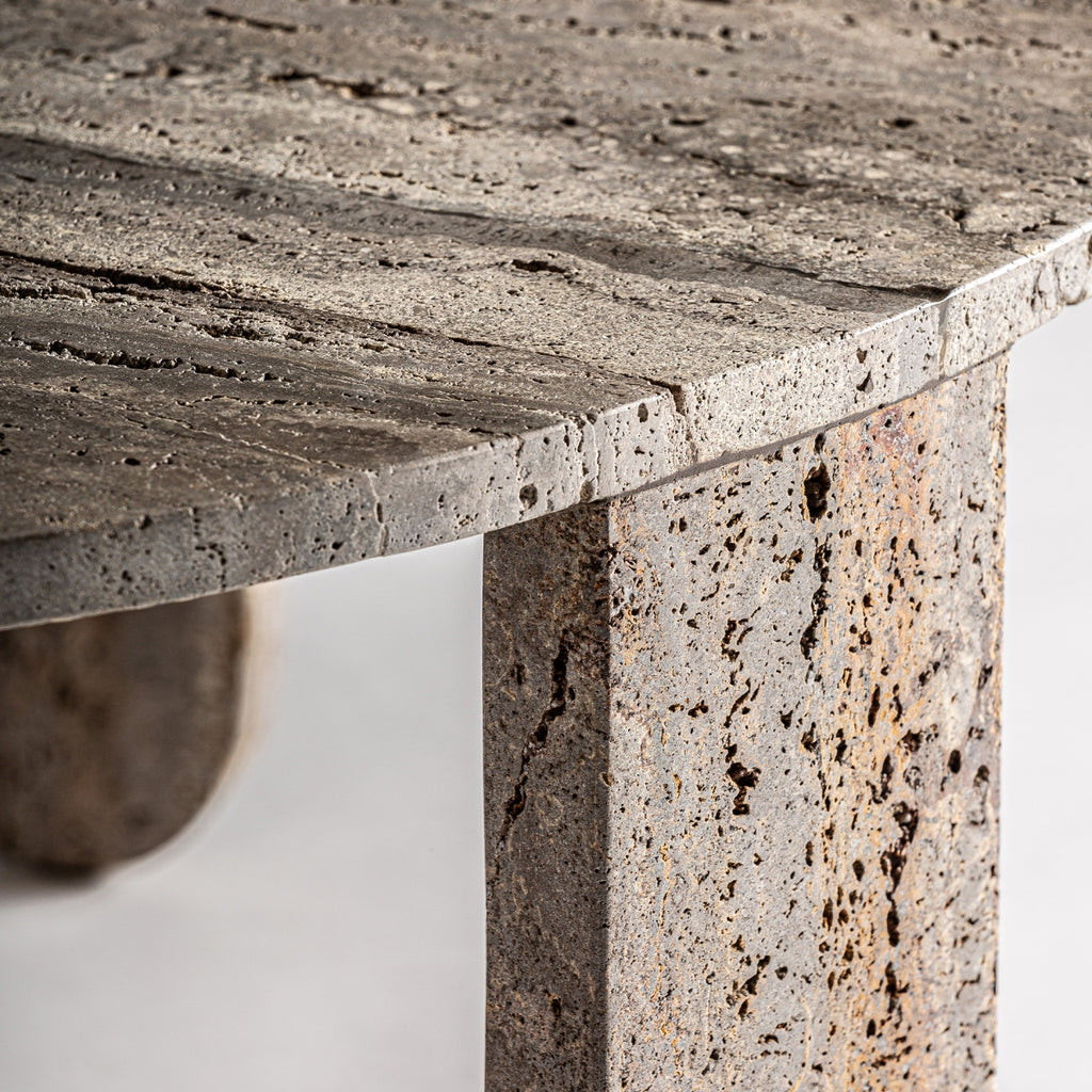 Travertine coffee table