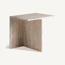 Load image into Gallery viewer, Travertine side table