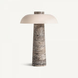 Table Lamp Silver Travertine