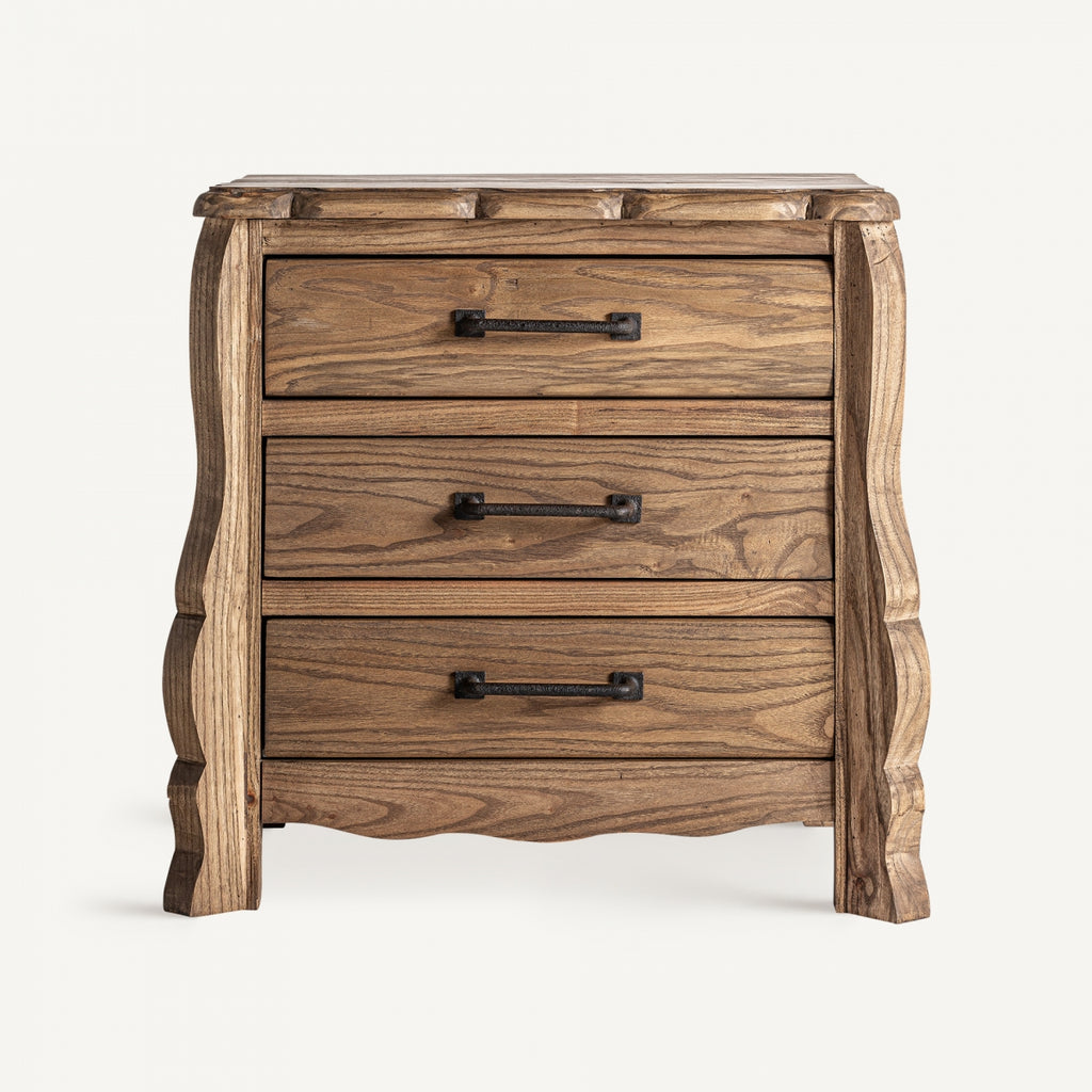 Elm wood bedside table