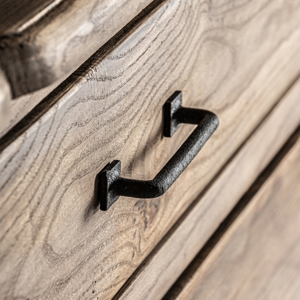 Elm wood chest of drawers