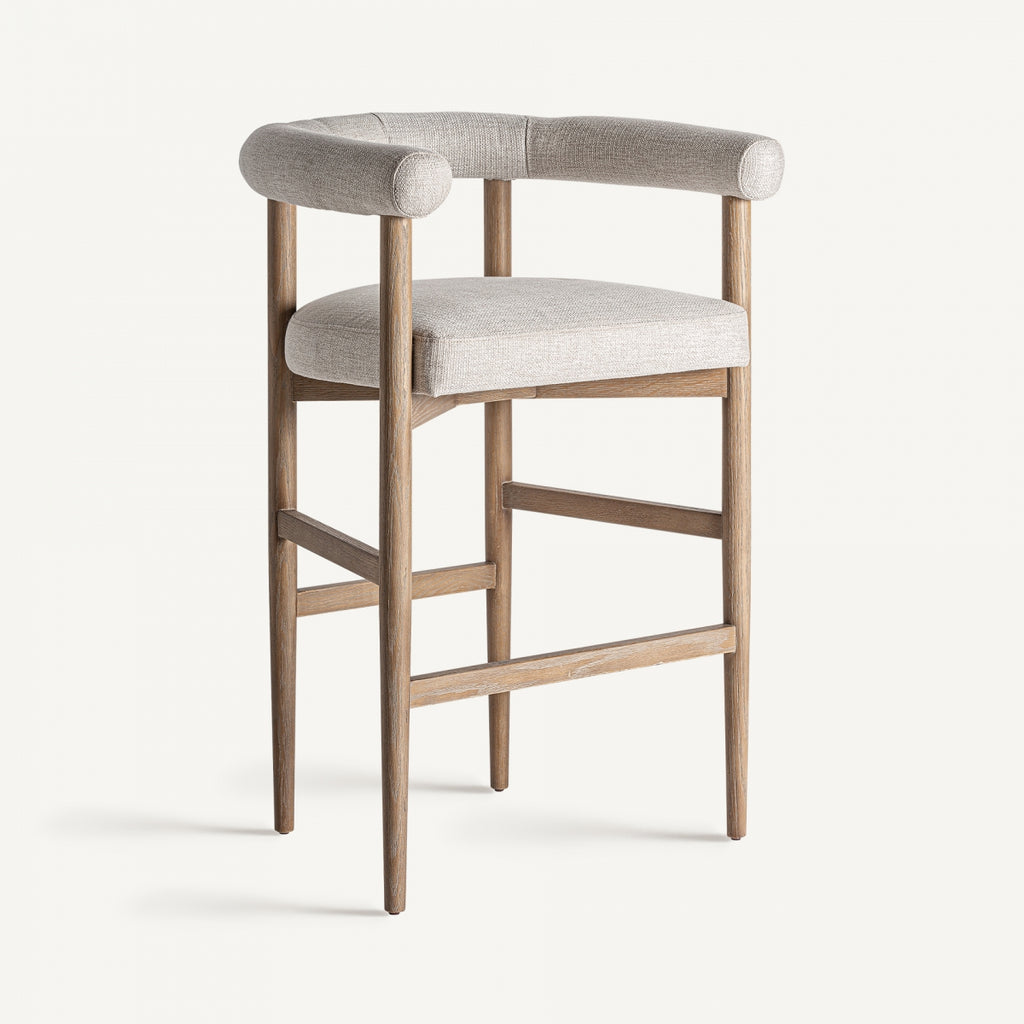 Ash wood upholstered bar stool