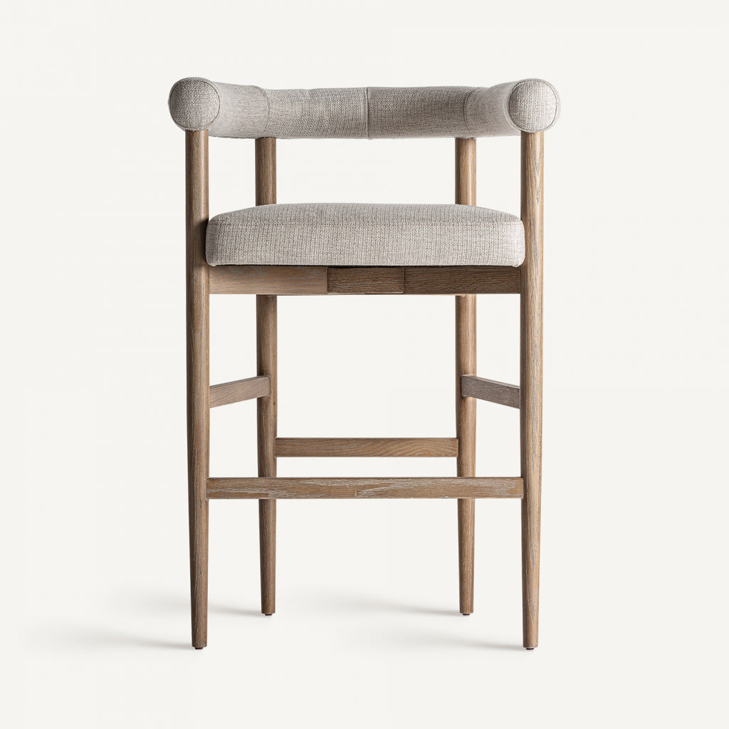 Ash wood upholstered bar stool