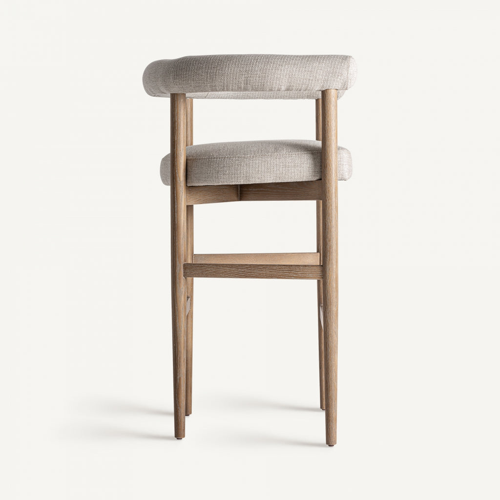 Ash wood upholstered bar stool