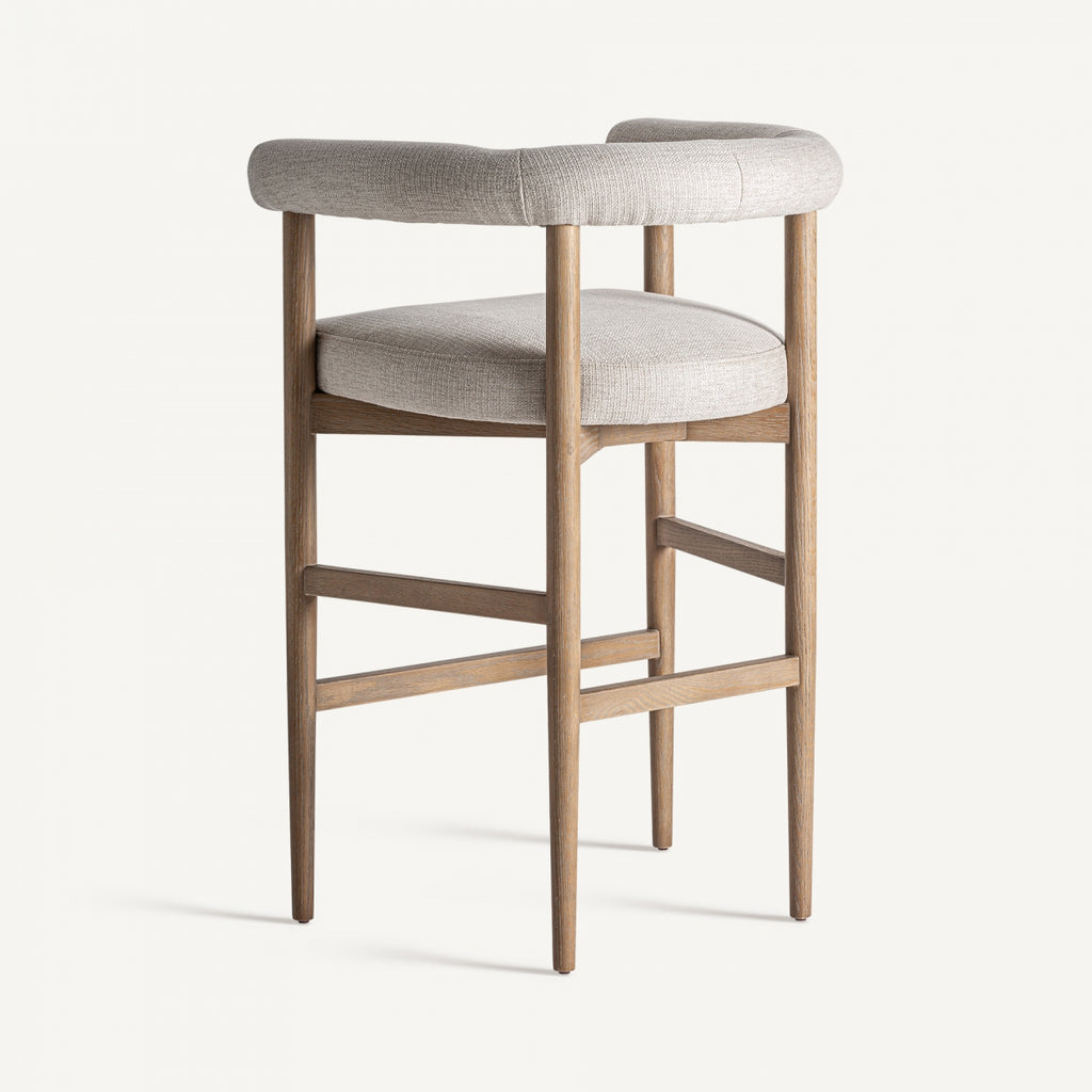 Ash wood upholstered bar stool