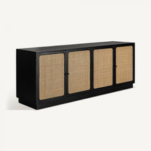 Cargar imagen en el visor de la galería, Black rattan sideboard