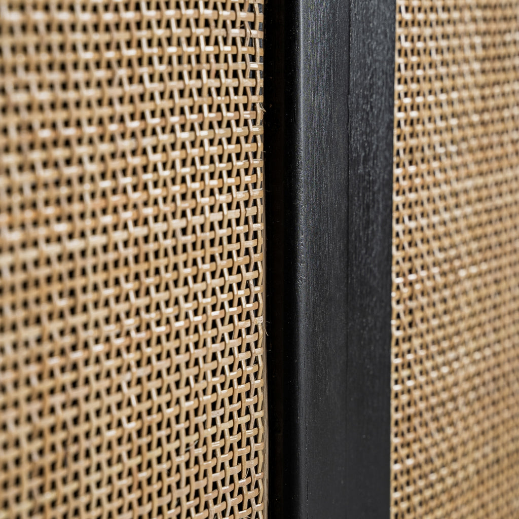 Black rattan sideboard