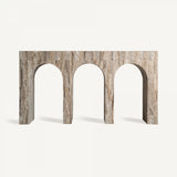 TRAVERTINE CONSOLE TABLE