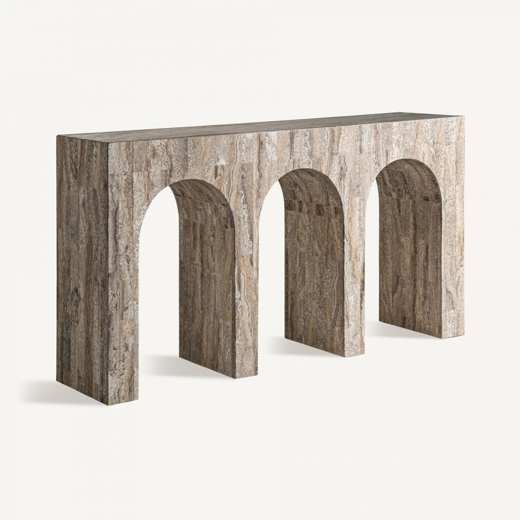 TRAVERTINE CONSOLE TABLE