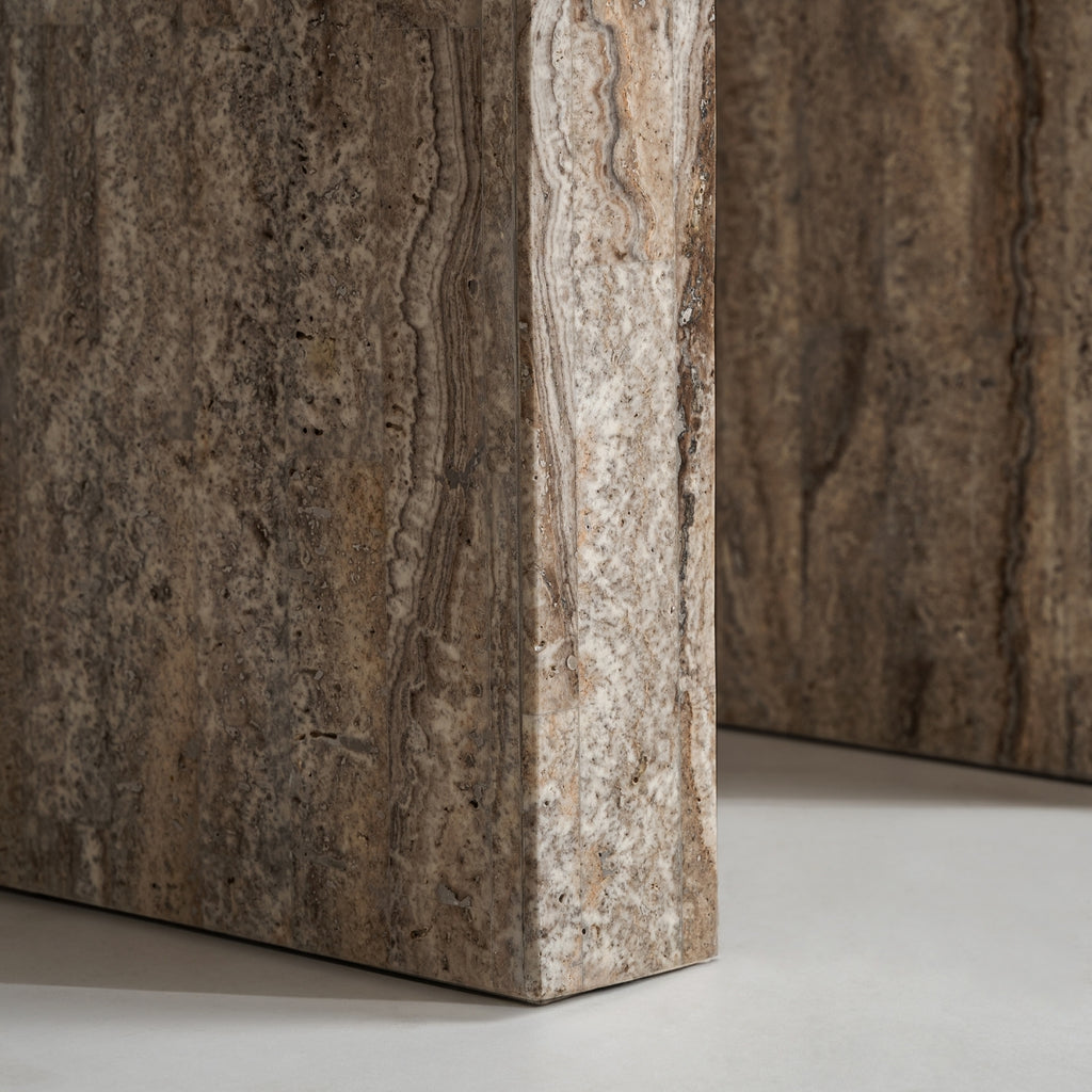 TRAVERTINE CONSOLE TABLE