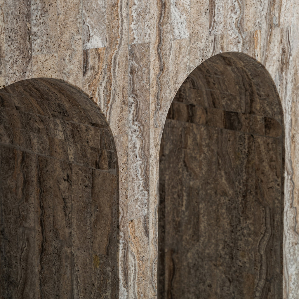 TRAVERTINE CONSOLE TABLE