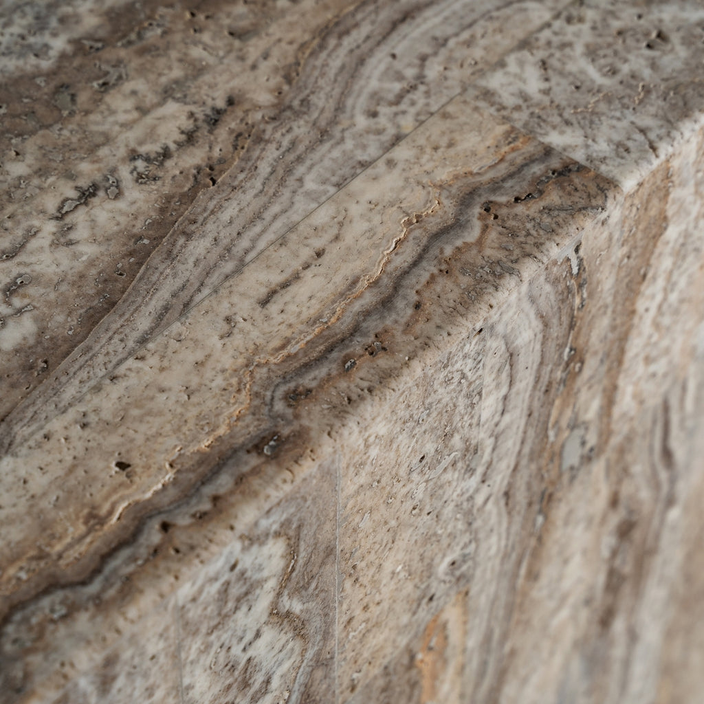 TRAVERTINE CONSOLE TABLE