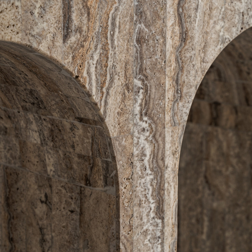 TRAVERTINE CONSOLE TABLE