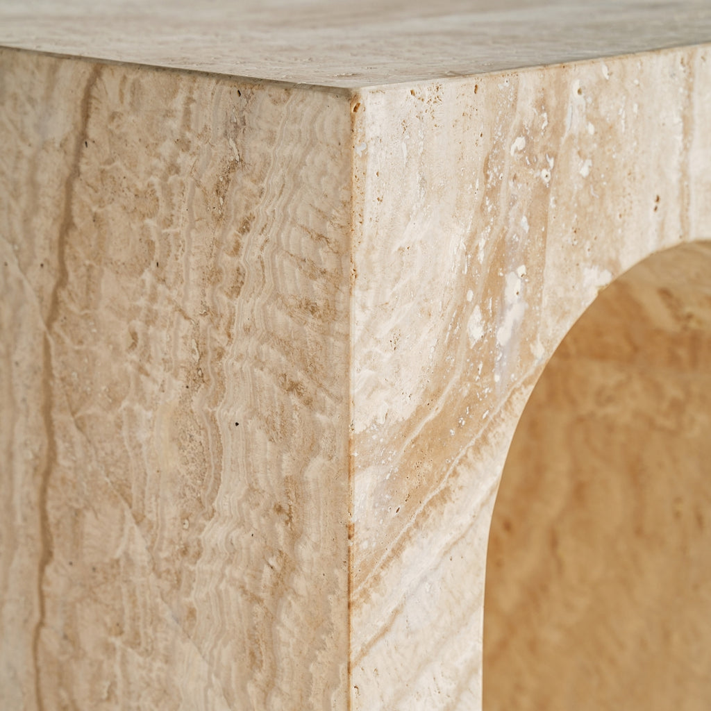 Travertine Console Table