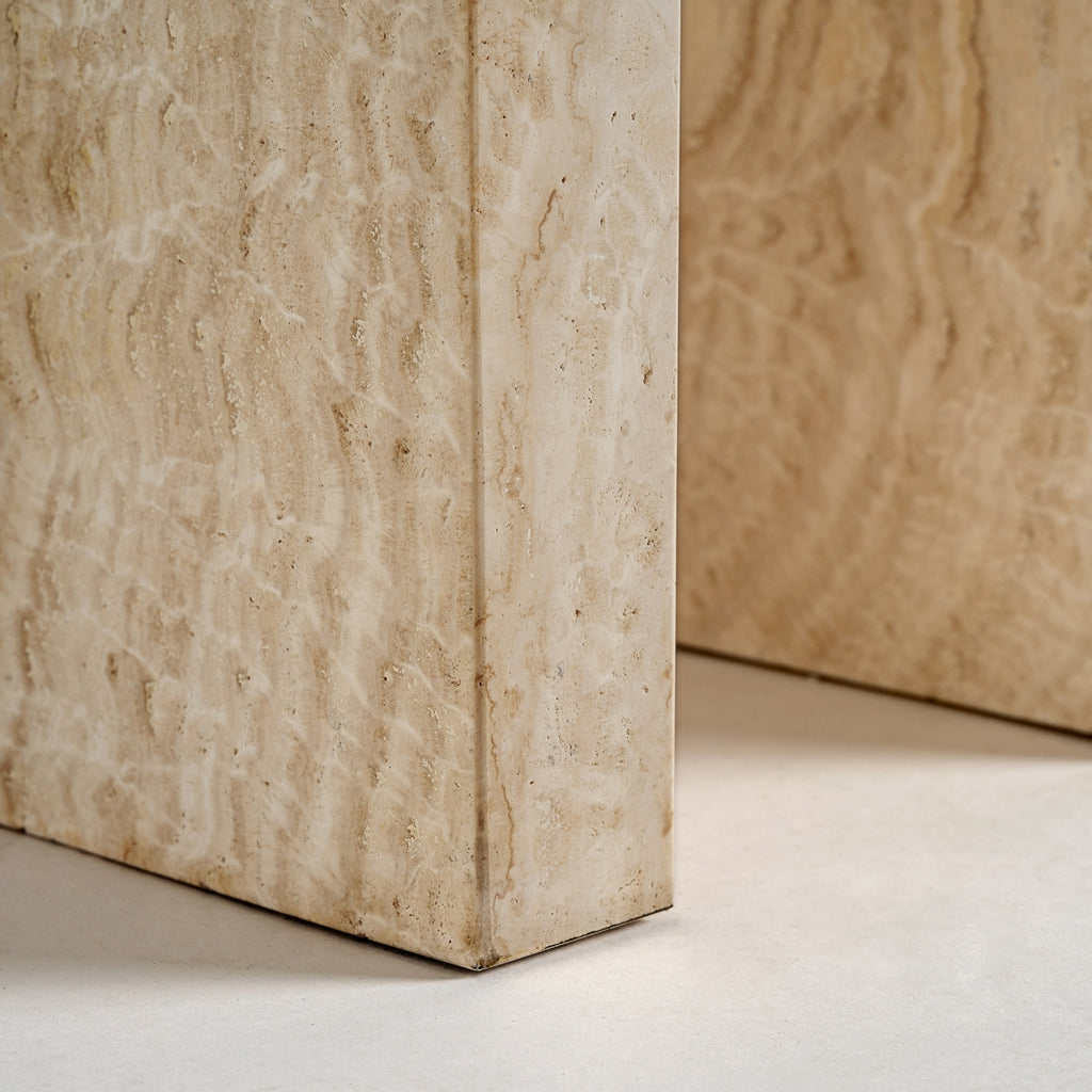 Travertine Console Table