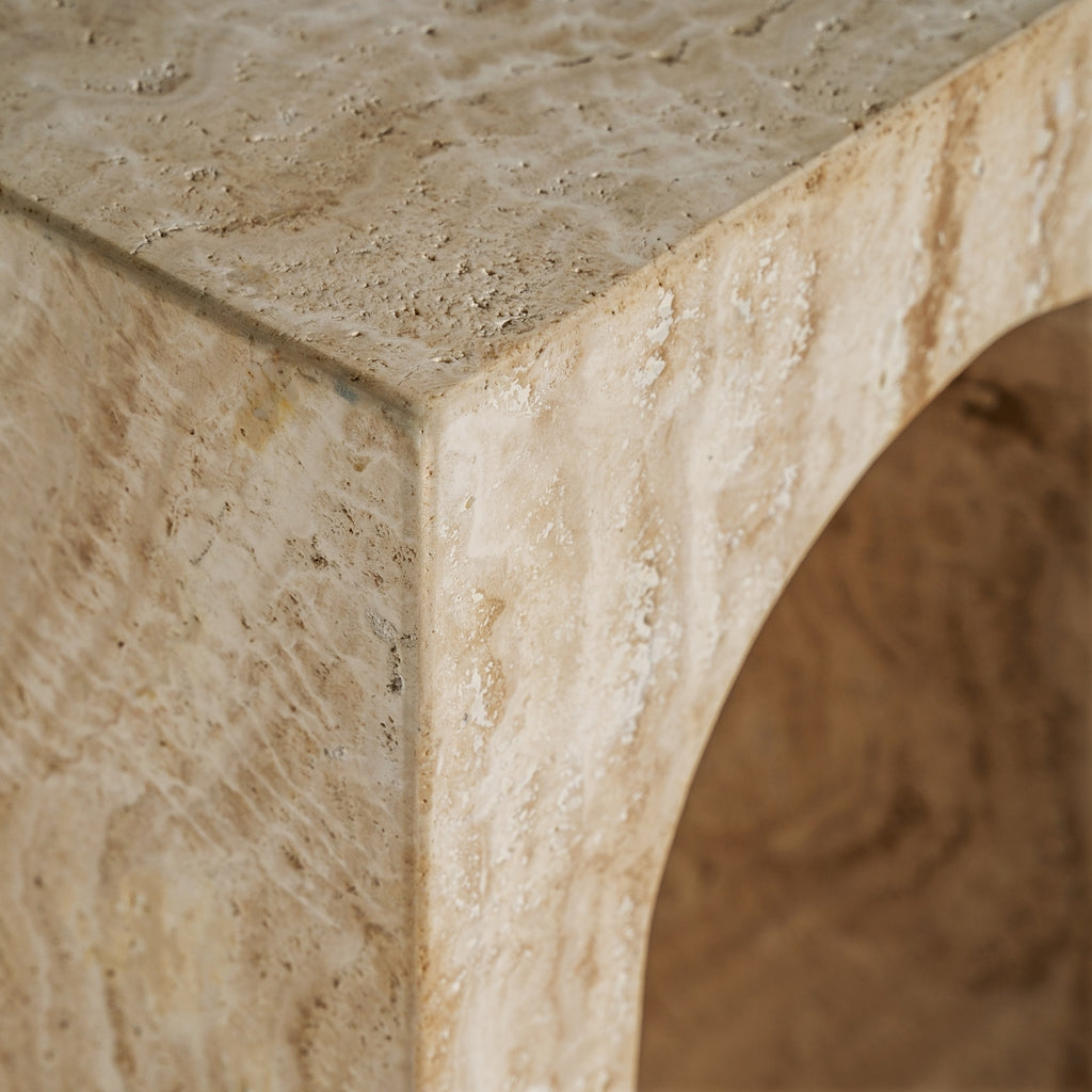 Travertine Console Table