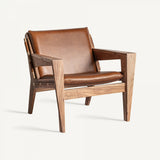 Acacia/Leather Armchair