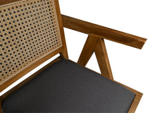 Charger l&#39;image dans la galerie, Dining Chair Natural/Dark Grey-Teak/Fabric