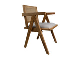 Dining Chair Natural/Grey-Teak/Fabric