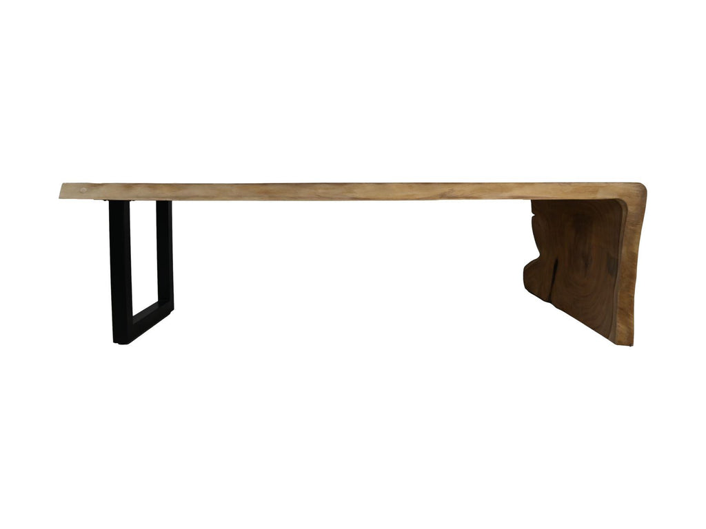 Dining Table 1 U Leg-320x76-127x78-Natural/Black-Munggur/Metal