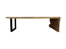 Cargar imagen en el visor de la galería, Dining Table 1 U Leg-320x76-127x78-Natural/Black-Munggur/Metal