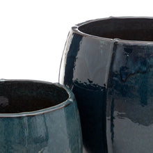 Load image into Gallery viewer, S/2 PLANTERS BLUE CERAMIC 55 X 55 X 55 CM