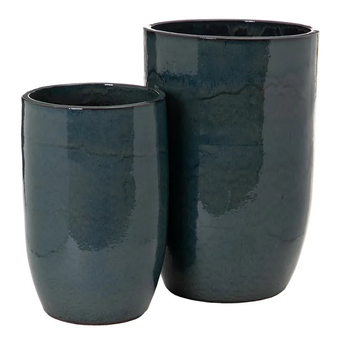 S/2 VASES BLUE CERAMIC DECORATION 52 X 52 X 80 CM