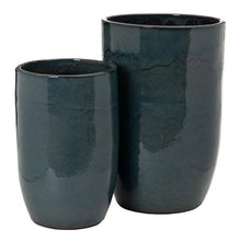 Load image into Gallery viewer, S/2 VASES BLUE CERAMIC DECORATION 52 X 52 X 80 CM