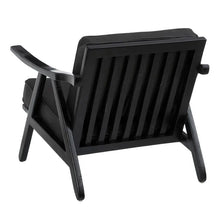 Load image into Gallery viewer, ARMCHAIR BLACK TEAK WOOD-LEATHER 70 X 75 X 70 CM