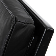 Load image into Gallery viewer, ARMCHAIR BLACK TEAK WOOD-LEATHER 70 X 75 X 70 CM