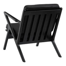 Load image into Gallery viewer, BLACK TEAK WOOD-LEATHER ARMCHAIR 78 X 64 X 75 CM